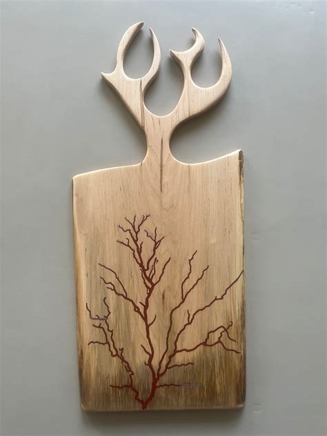 Red Lightning Fractal Epoxy Filled Maple Charcuterie Board – Carver Maker