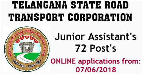 ts rtc junior assistant  posts tspsc info