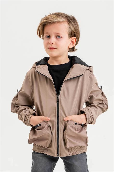 Gold Class Kidswear Çift Cepli Kapüşonlu Astarlı Su Geçirmez Erkek ...