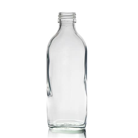 200ml Retro-Look Flask Clear Glass Bottle - ideon packaging