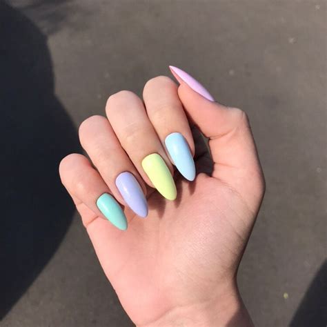 Pinterest: greeniexo💕 | Дизайн для длинных ногтей, Гвоздь, Радужные ногти