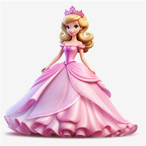 A cartoon princess in a pink dress with a tiable generative ai