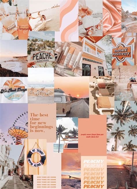 Collage Iphone Peach Aesthetic Wallpaper - Kopler Mambu