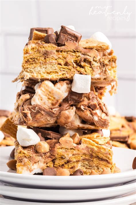 No Bake S'mores Bars Recipe - My Heavenly Recipes