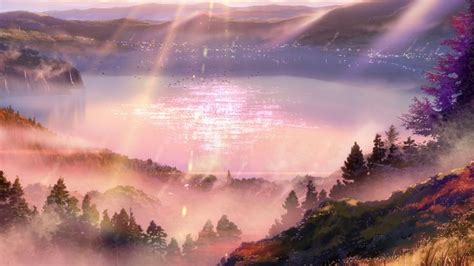 Lake Itomori by Makoto Shinkai in "Your Name" | Anime scenery, Your ...