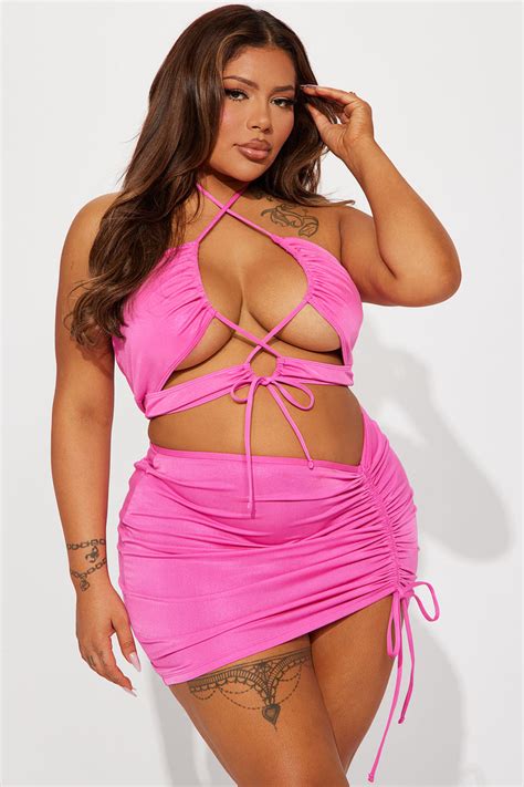 Party On The Beach 3 Piece Sunsuit - Magenta | Fashion Nova