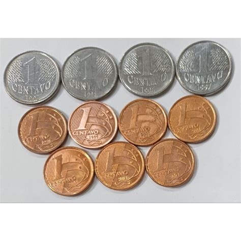 Quantas Moedas De 1 Centavos Fazem 1 Real - set com 11 moedas de 1 centavo das 1a e 2a famílias do real inclusive ...