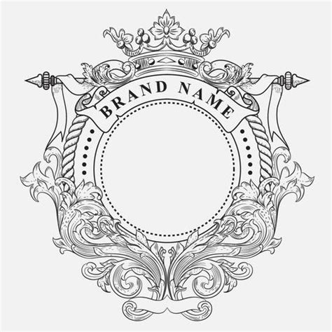 Coat of arms design with filigree, crown and banner 686441 Vector Art ...