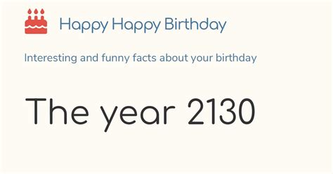 The year 2130: Calendar, history and birthdays