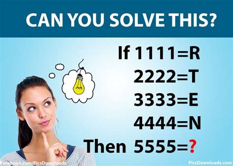 logical deduction - 5555=? Which letter goes in place of the question ...