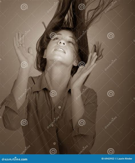 flipping hair stock photo image  lady model young