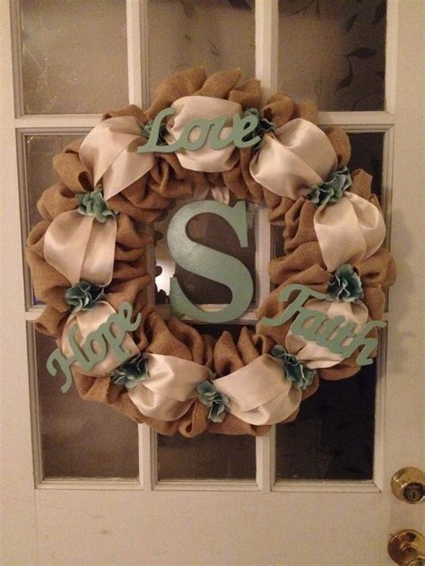 Ribbon and burlap wreath, personalized | Burlap wreath, Wreaths, Crafts ...