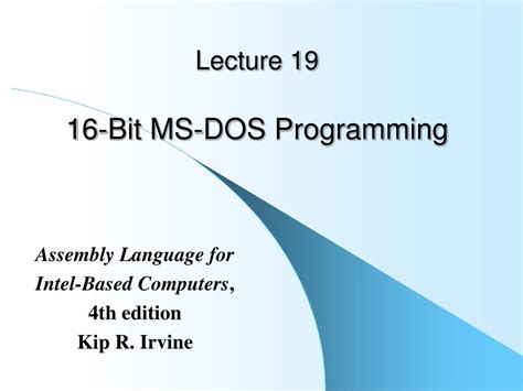 lecture   bit ms dos programming powerpoint