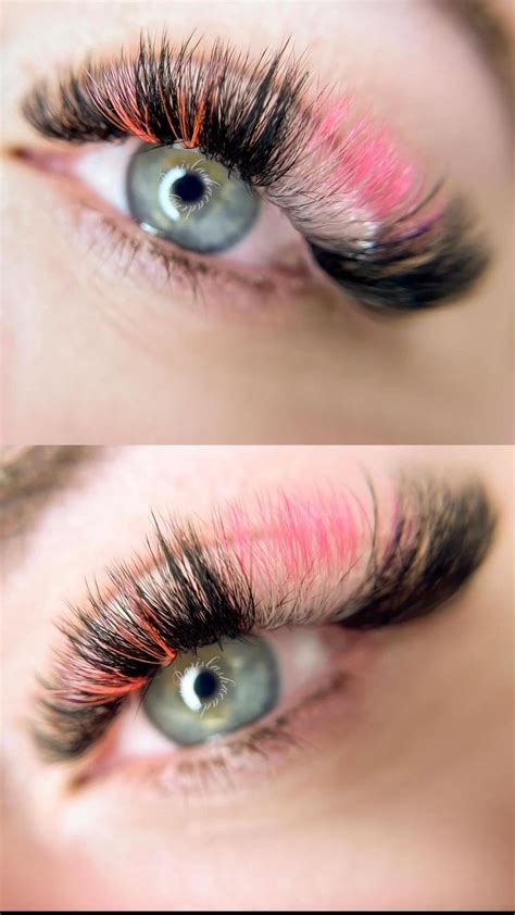 Eyelash Extension Inspo | Pink Colored Eyelash Extensions [Video ...