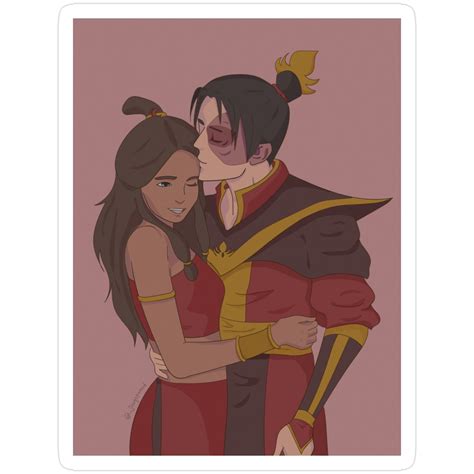 "Zuko and Katara Forehead Kiss poster" Sticker for Sale by jacqstoned