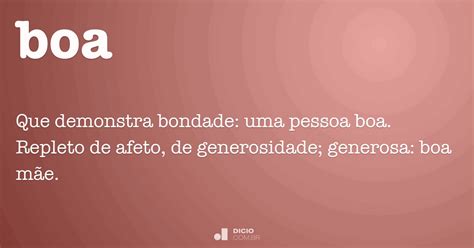 O Que Significa Boa