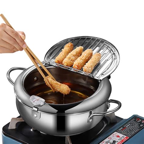Deep Fryer Pot Japanese Tempura Small Deep Fryer Stainless Steel