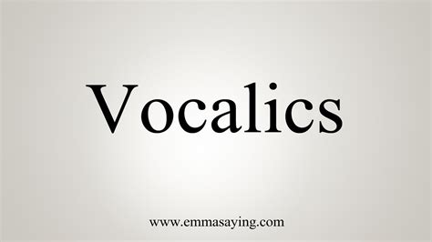 vocalics youtube