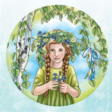 Иллюстрация Праздник Троица в стиле 2d, книжная графика,