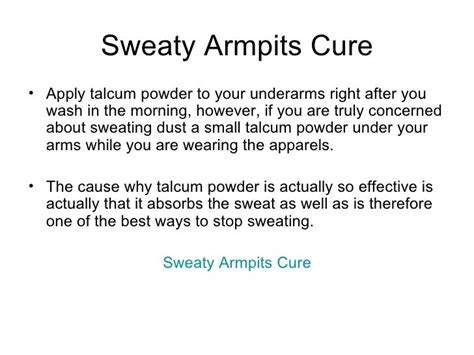 Sweaty Armpits Cure