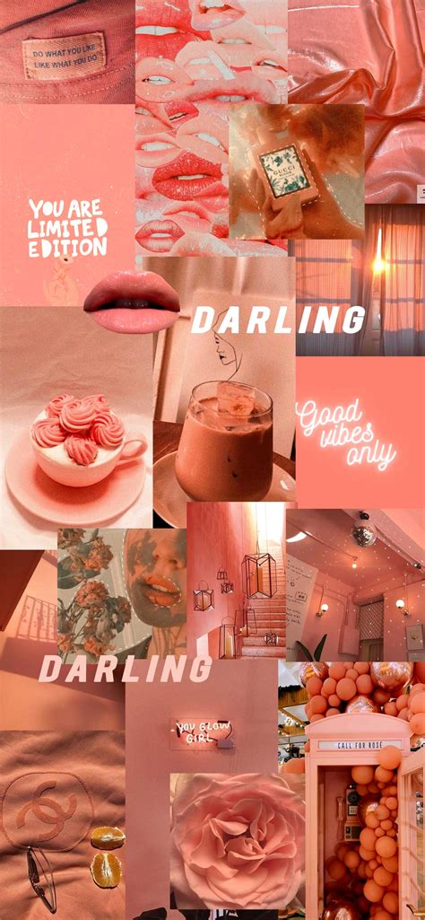 Peach Aesthetic Collage Wallpapers - Wallpaper Cave