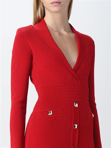 ELISABETTA FRANCHI: Abito in tessuto stretch - Rosso | Abito Elisabetta ...