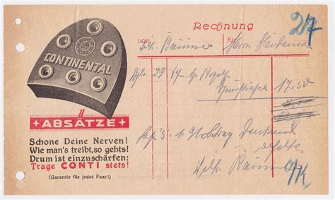 rechnung continental absatze aus gummi conti wohl er oder er