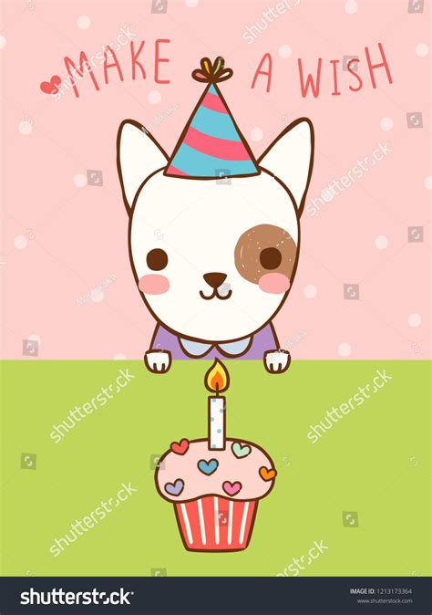 Happy Birthday Greeting Card Cute Cartoon Stock Vector (Royalty Free ...