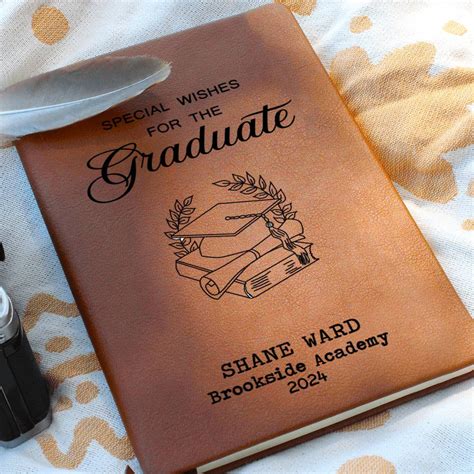 personalized graduation journal custom leather notebook