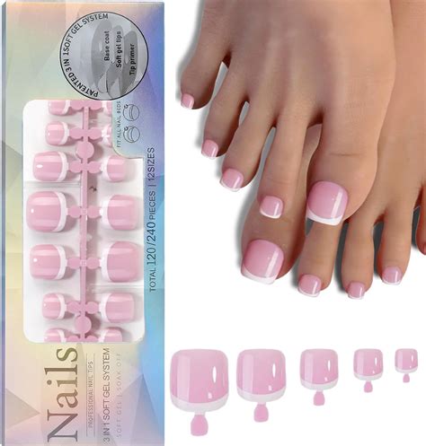 Amazon.com: Press on Toenails for Women in 15 Sizes,30 Pcs Fits,French