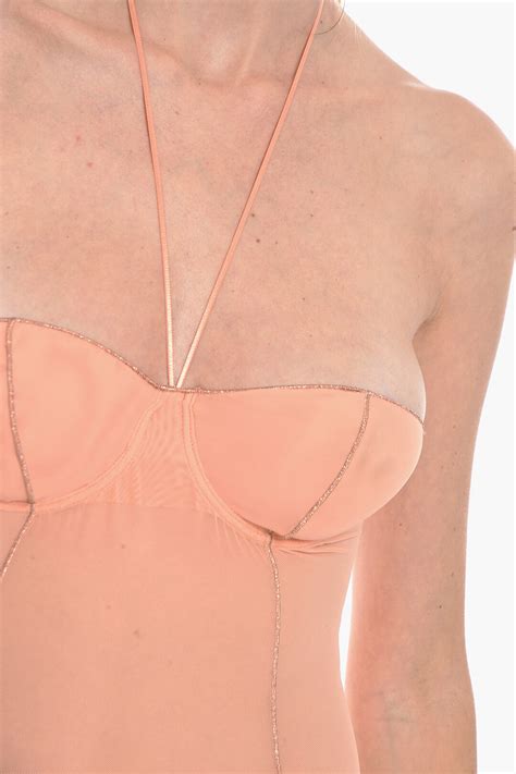 Oseree Transparent Bodysuit with Underwire and Glitter Details women ...