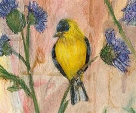 Goldfinch Painting, Songbird Art, Bird Art Print, Bird Painting ...