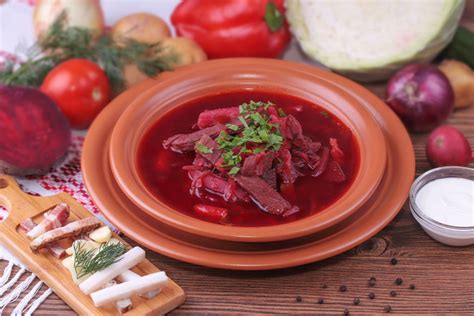 Борщ белоруский с салом — Белорусская Хата