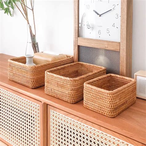 elegant woven rattan baskets stylish storage solutions   home