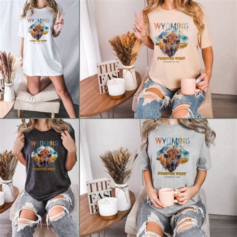 Wyoming Forever West Retro Bison SVG USA Authentic Mountain Art - Etsy