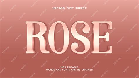 Premium Vector | Rose gold editable 3d text effect