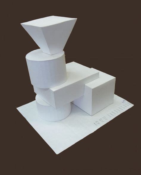 Объёмная композиция из геометрических тел (бумага, клей) Architecture ...