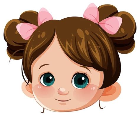 kids girl face cartoon