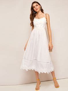 богимский Одноцветный Белые Платья | SHEIN
