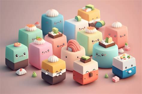 Premium Photo | A group of small cartoon characters with different ...