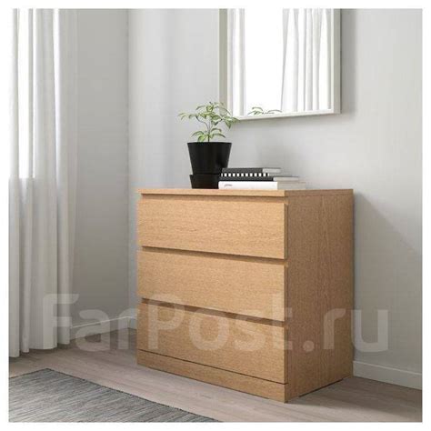 Комод Мальм с 3 ящиками, дубовый шпон. ИКЕА/IKEA dostavkin_vl - Мебель ...