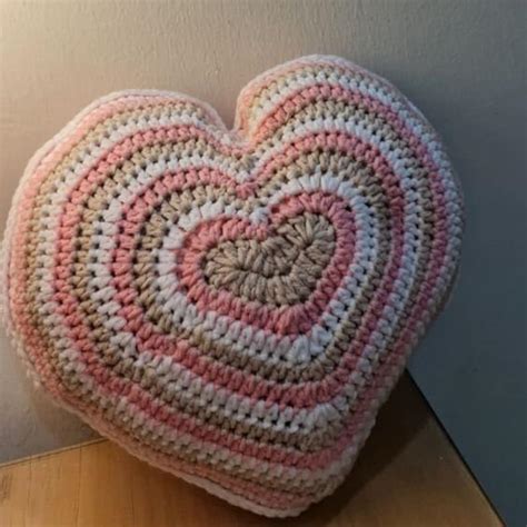 Crochet Heart Pillow - Etsy
