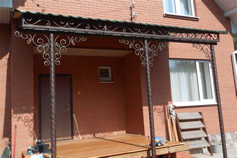 Навес на крыльцо частного дома своими руками - 66 фото