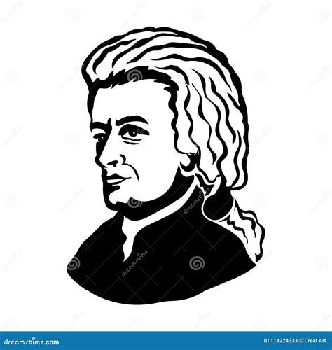 Wolfgang Amadeus Mozart.Vector Portrait of Wolfgang Amadeus Mozart ...