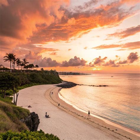 Sunset on the Beach Okinawa Japan Stock Illustration - Illustration of