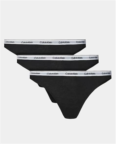 Calvin Klein - Thong 3Pk Black | Favela.gr