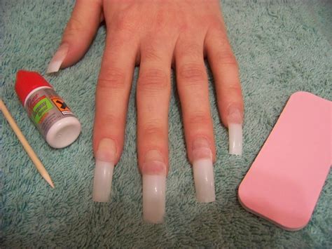 how to put on acrylic nails without glue