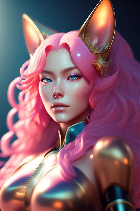 Lexica - Hyperrealistic picture of a anime cat girl, stunning 3d render