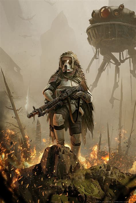 Download Scout Trooper Sci Fi Star Wars Art