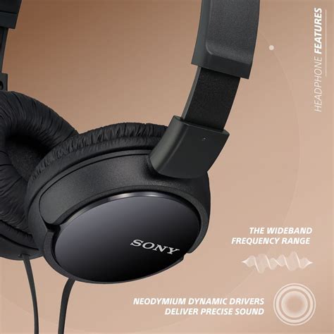 Sony MDR-ZX110 (Black) Headphones Foldable – AUX – Offitech